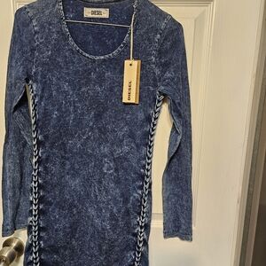 Diesel Blue Long Sleeve Dress